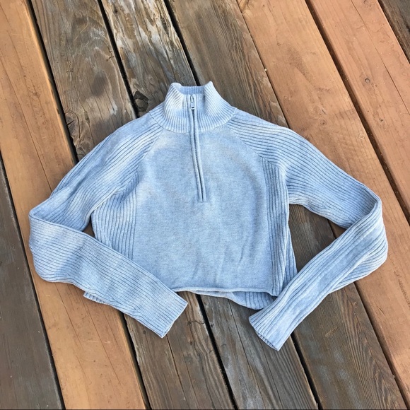 Brandy Melville Sweaters - Brandy Melville *Rare* Grey Cropped Ribbed Sweater